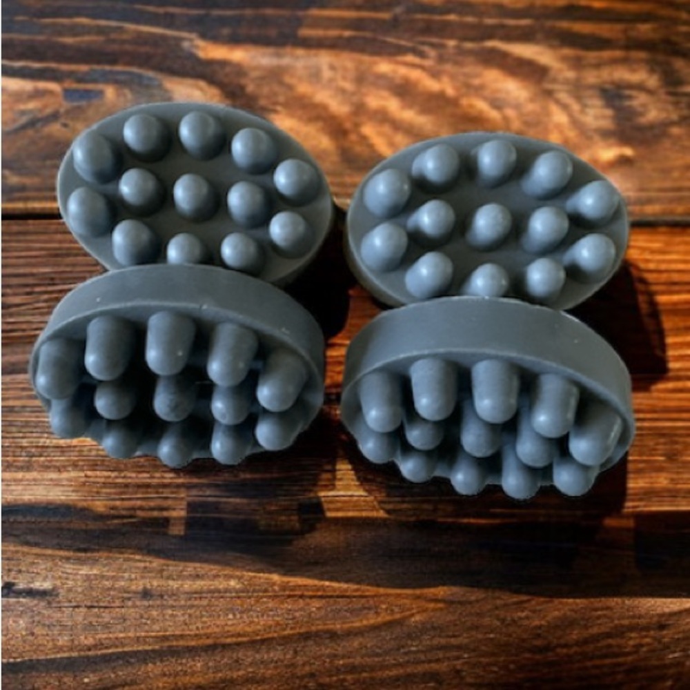 Hand Crafted Charcoal Massage Bar Soap -Eucalyptus & Vanilla